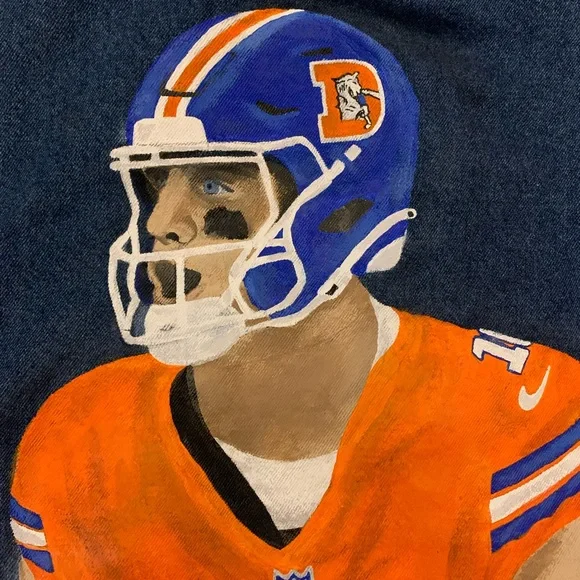 Vintage 1990s Denver Broncos Bo Nix Hand Painted Jacket - Picture 15 of 16